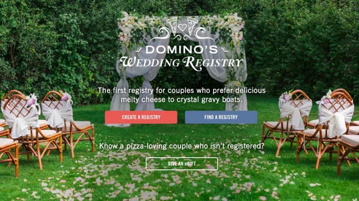 Domino’s Pizza se lance dans les listes de mariage
